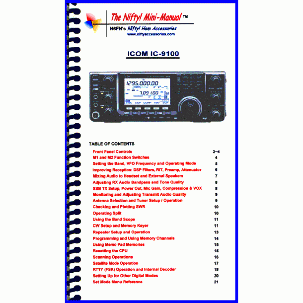 Instruction manual for the Icom IC-9100